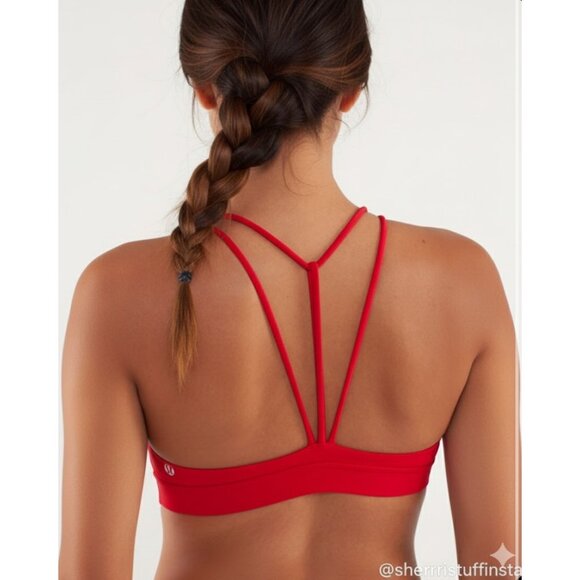 lululemon athletica Other - EXCELLENT Lululemon Trinity Sports Bra Currant Red Crop Top Yoga Training 4